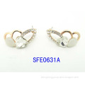 Fashion Jewelry Love Shaped Pink Beads Set Earring Jewelry (SFE0631A)